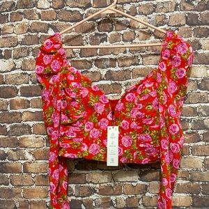 Zara Crop top Floral size S new with tag